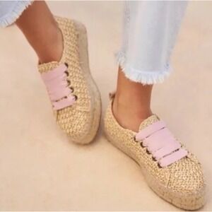 Manebi Yucatan Woven‎ Raffia Sneaker Espadrilles sz EU 37 US 6.5 New Without Box